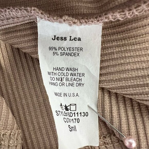 Jess Lea Womens Cara Bodycon Dress Brown Latte Ribbed Scoop Neck Sleeveless S - Picture 10 of 11